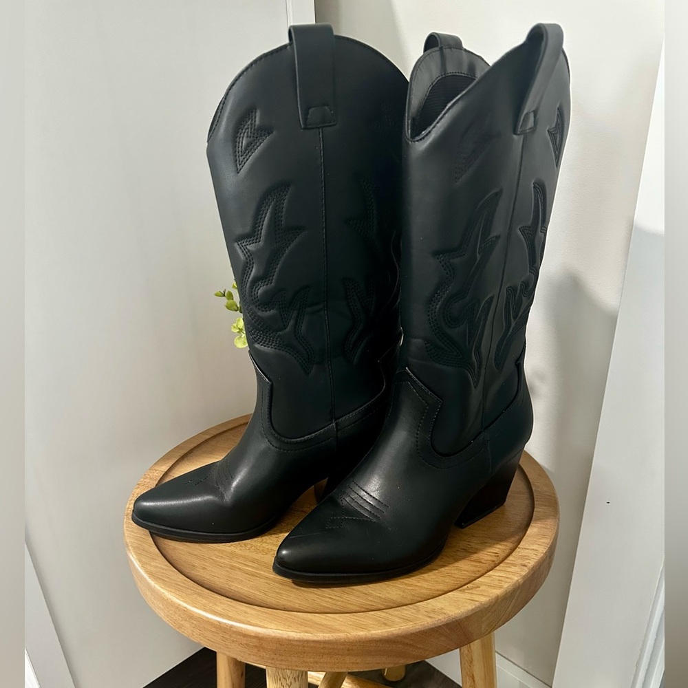SODA Black Cowboy Boots. Worn once.